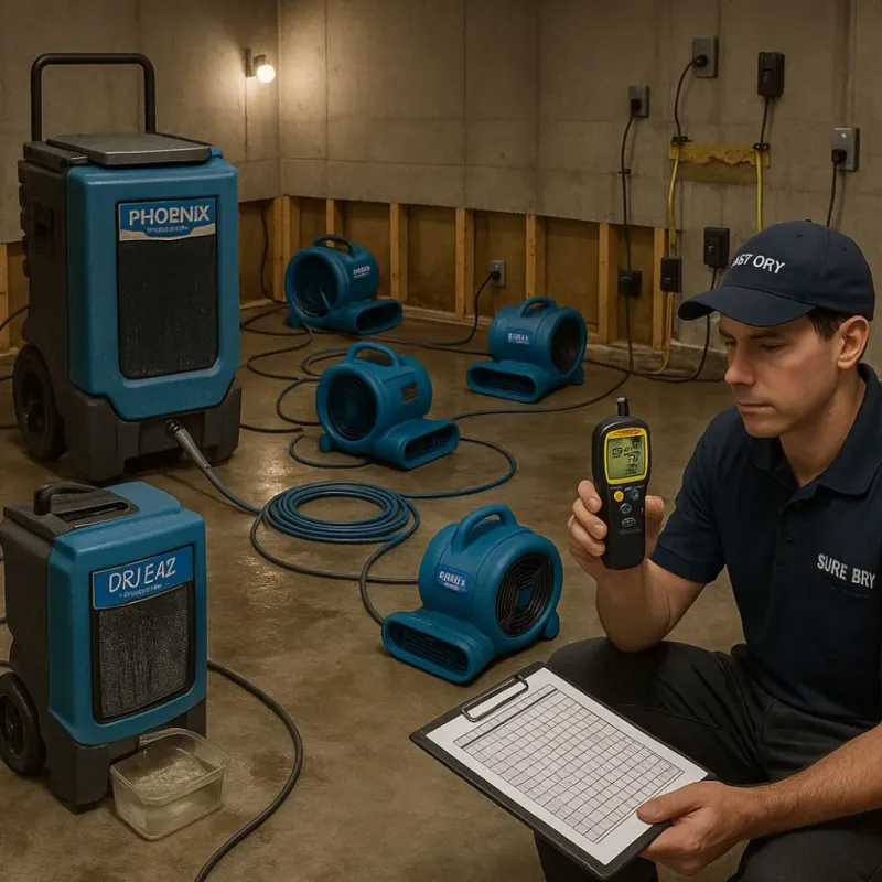 Structural Drying and Dehumidification process in River Park, FL